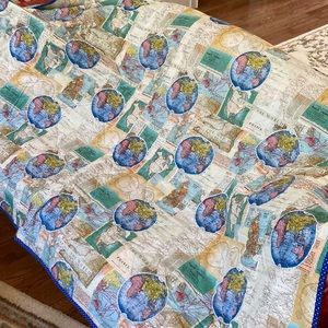 Handmade Map of the World quilt